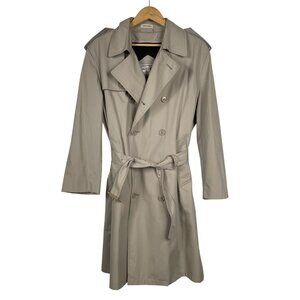 the Clothier Mens Tan Lined Double Breasted Trench Coat Sz 42S
